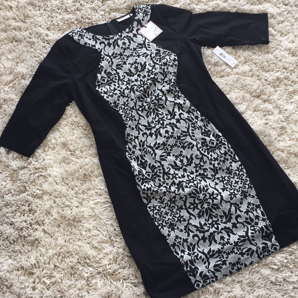 Black patterned dress 👗